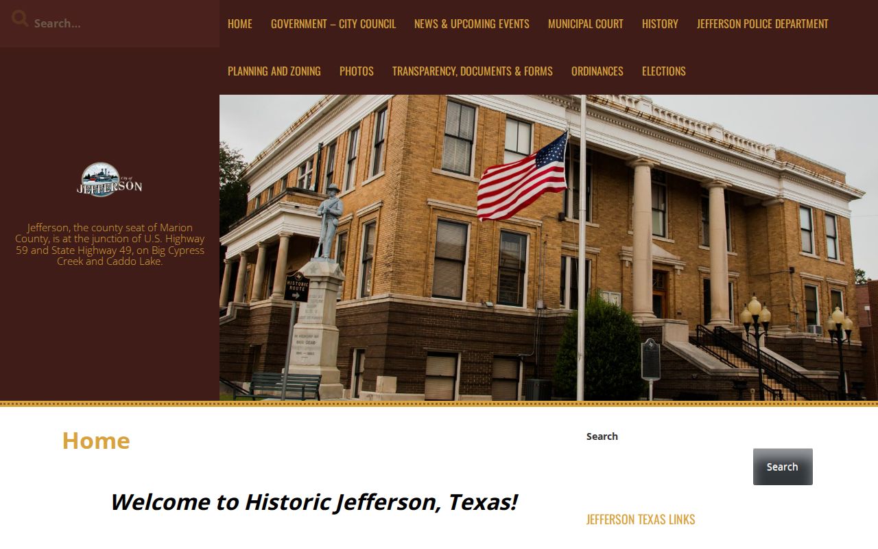 Jefferson criminal history official city records homepage