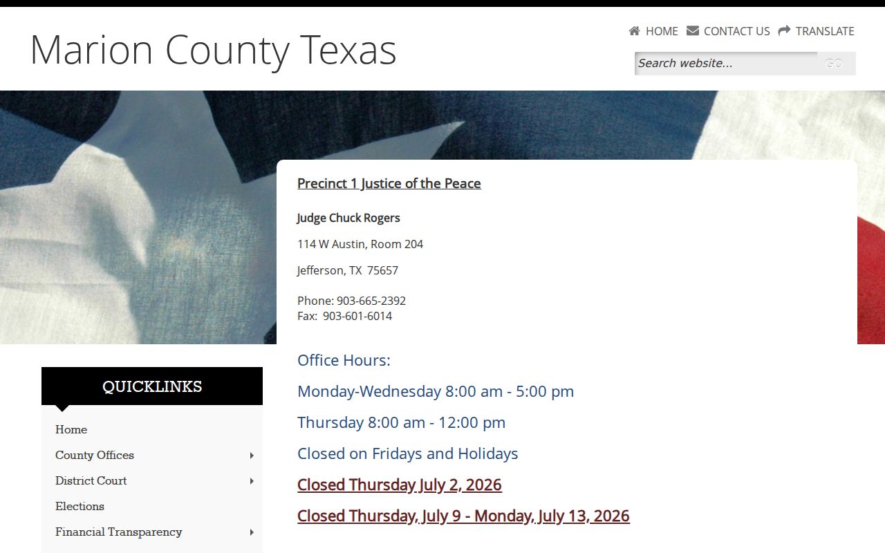 Marion County criminal court justice court request channels