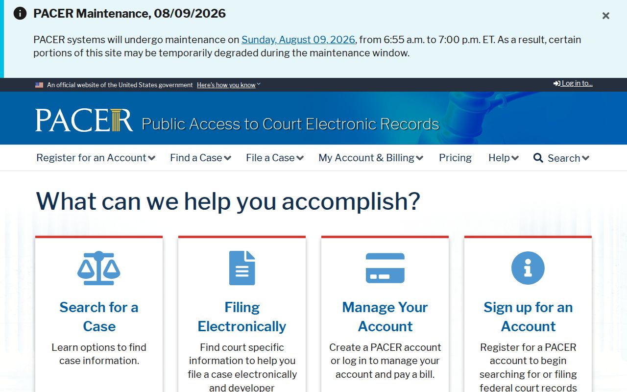 Marion County criminal records PACER federal court search